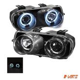 Black CCFL Angel - Eyes Projector Head Lights for Honda Integra DC2 1993 - 1997 - Mars Performance
